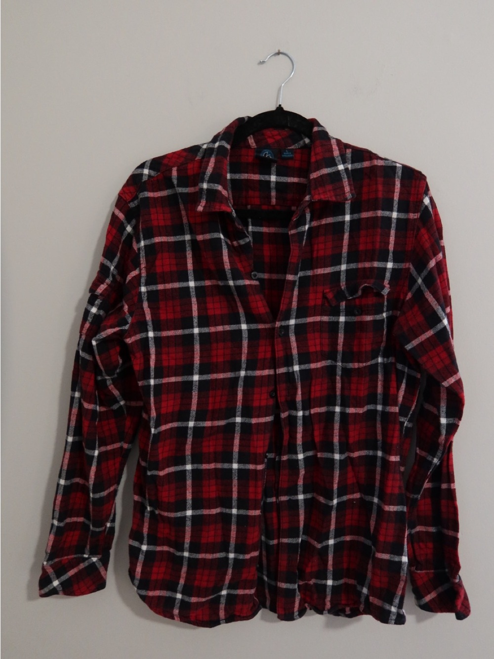 Men's Red Plaid Flannel Shirt - Classic Button-Up